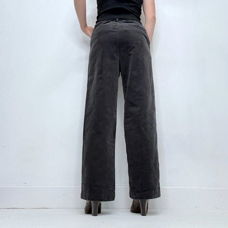 Grey cord uniqlo wide leg trousers