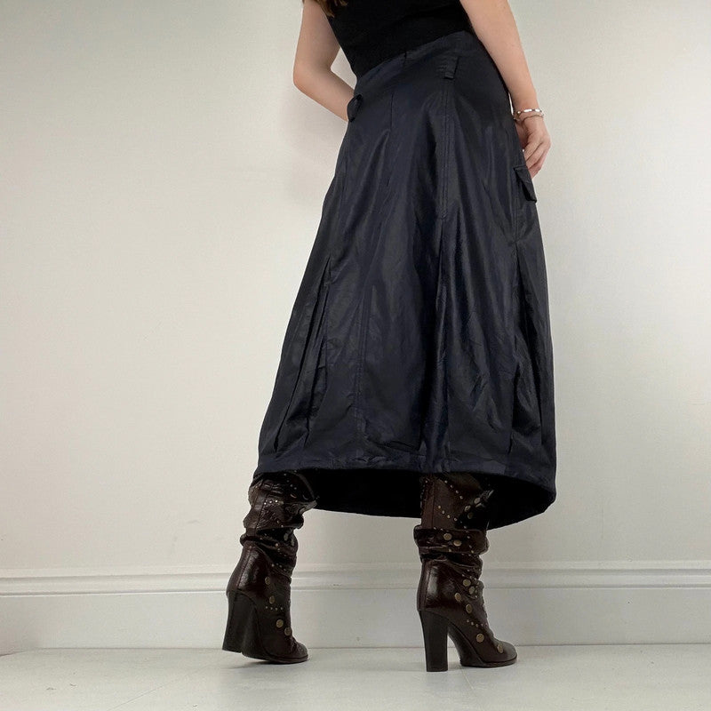 Sarah Pacini navy trench pleated skirt