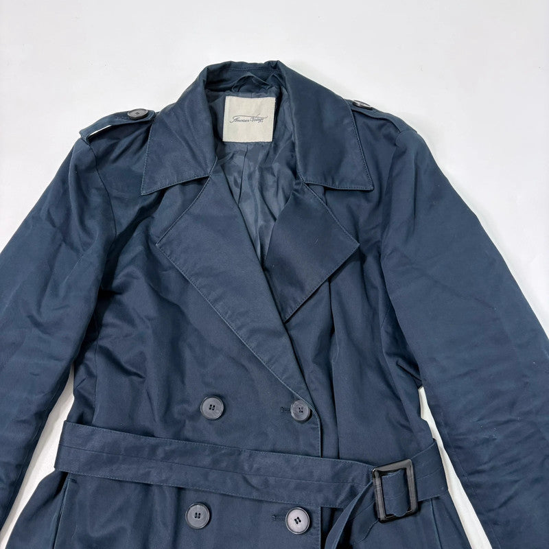 navy American vintage trench coat