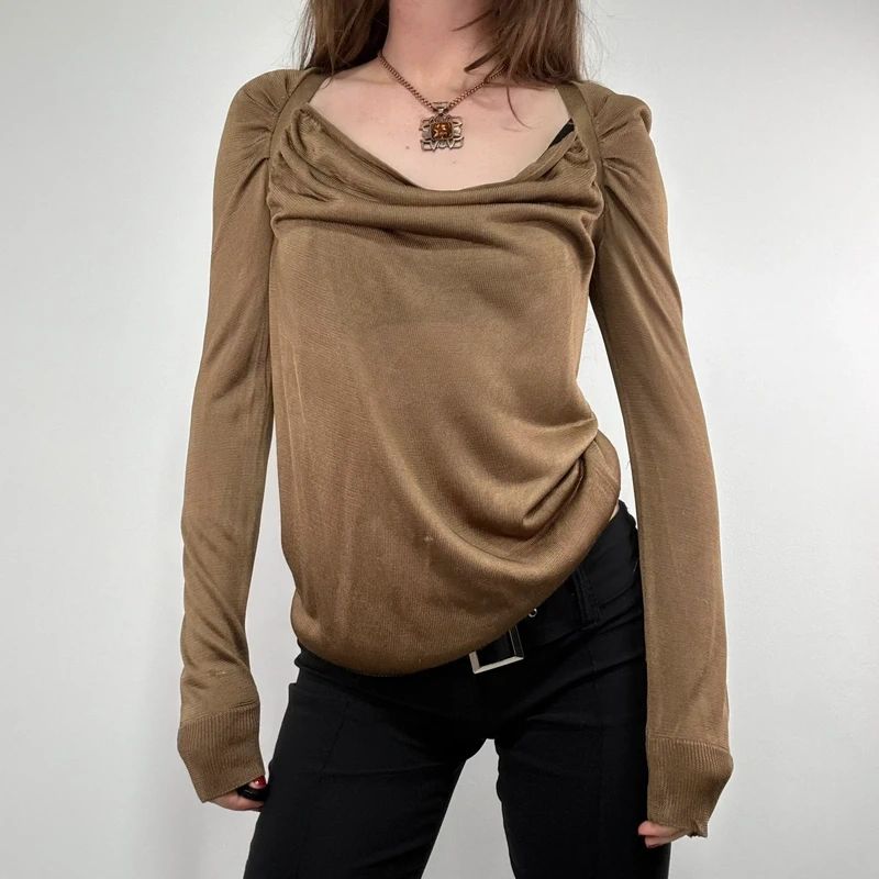 slouchy knit draped top