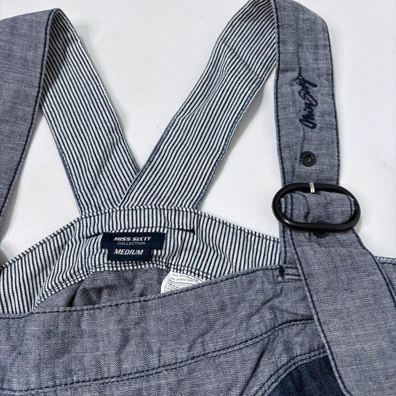 Miss sixty denim pleated pinafore dress