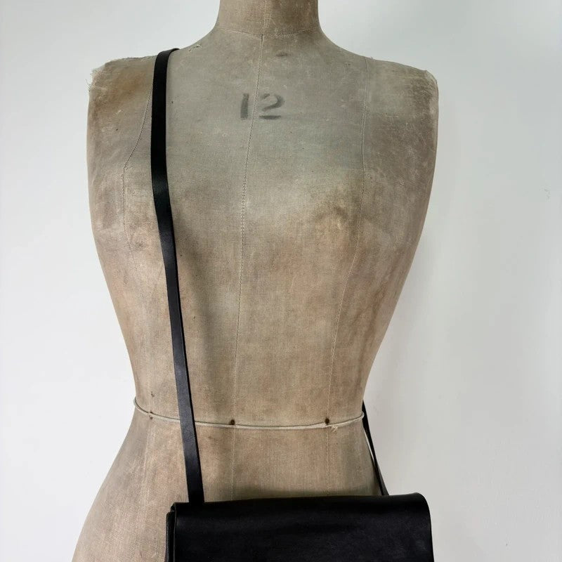 COS black leather crossbody bag