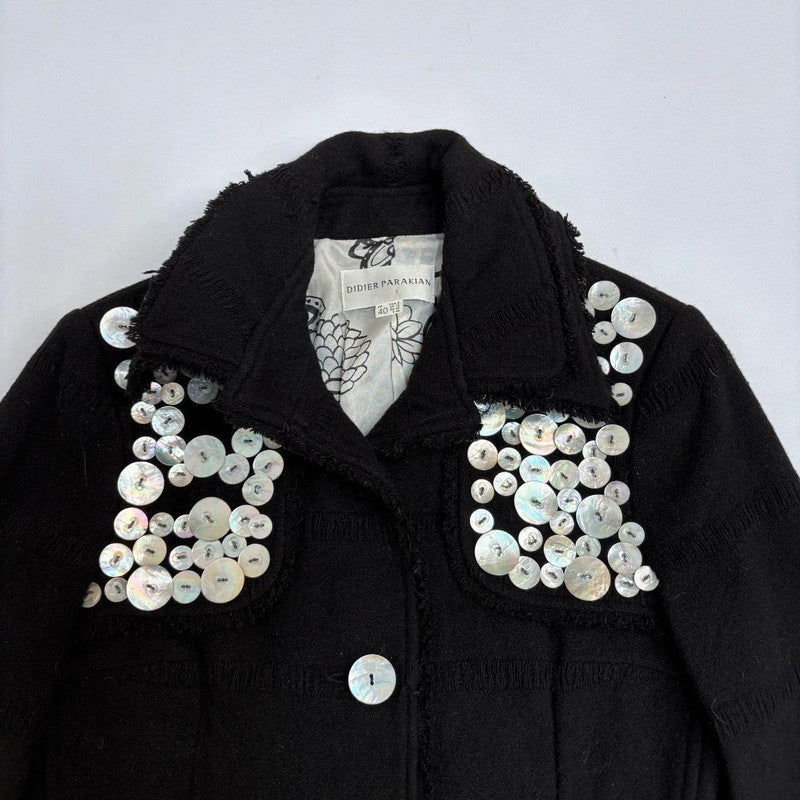black mother of pearl button jacket