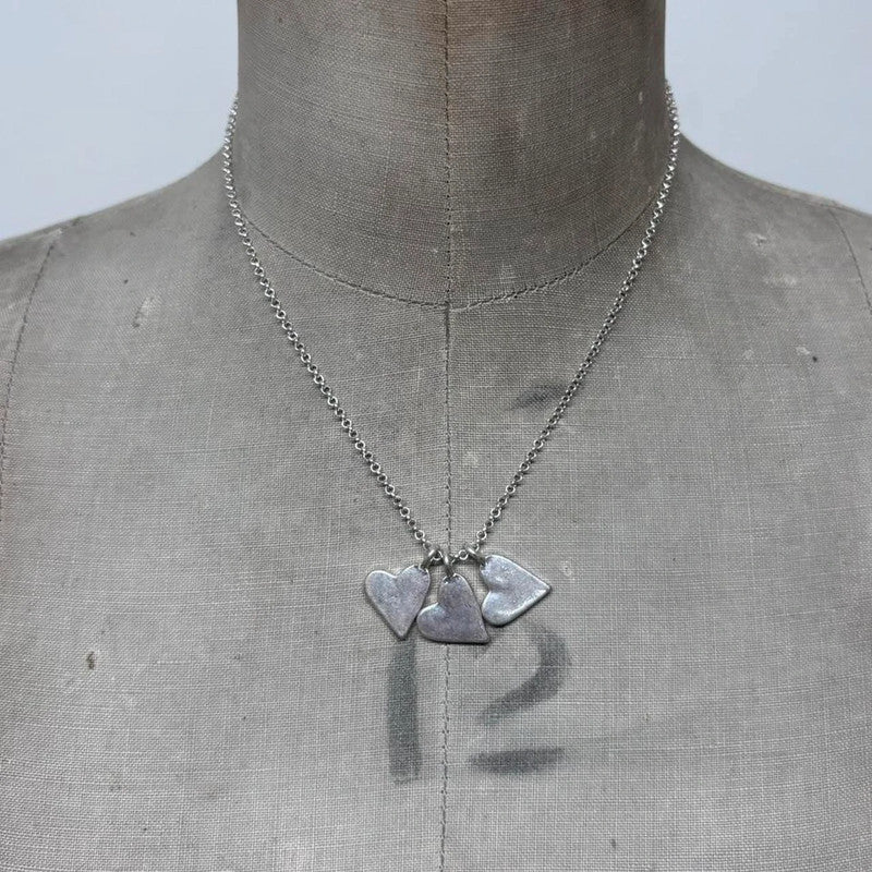 silver heart charm necklace