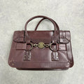 maroon brown Karen millen grunge briefcase handbag