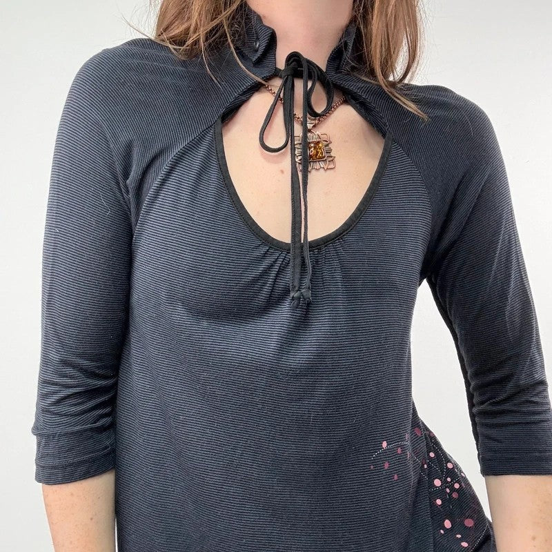 pinstripe draped floaty Cop Copine summer blouse