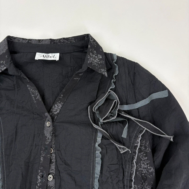black lace boxy grunge shirt