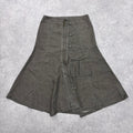 khaki cargo flare ruffle skirt
