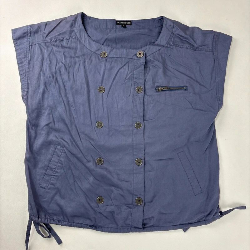 asymmetric button front chore shirt