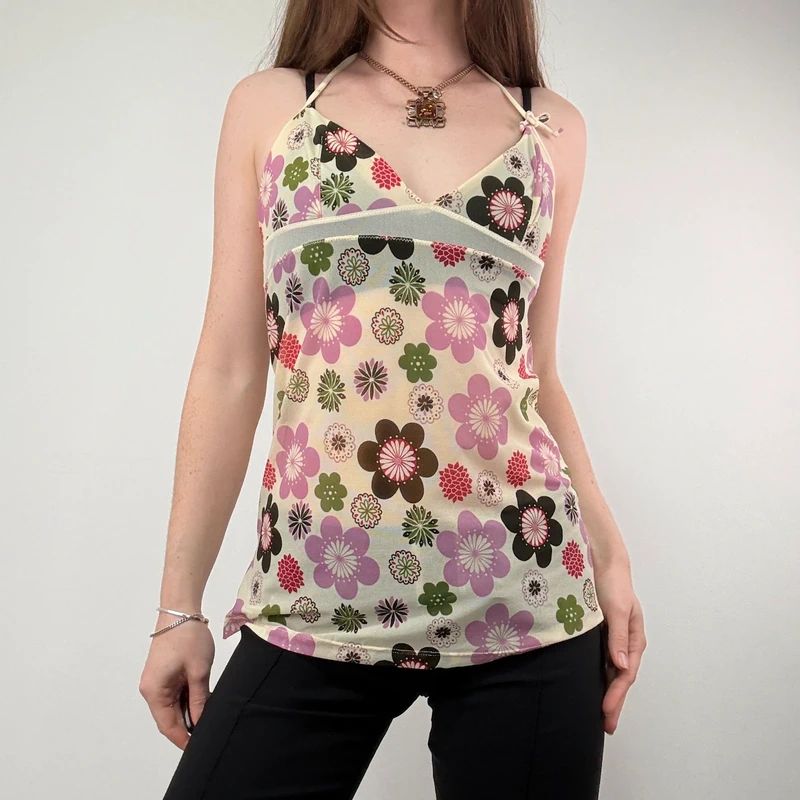 tezenis Flower print Mesh Halter Vest