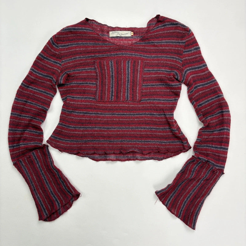 sheer mohair knit slouchy striped jumper