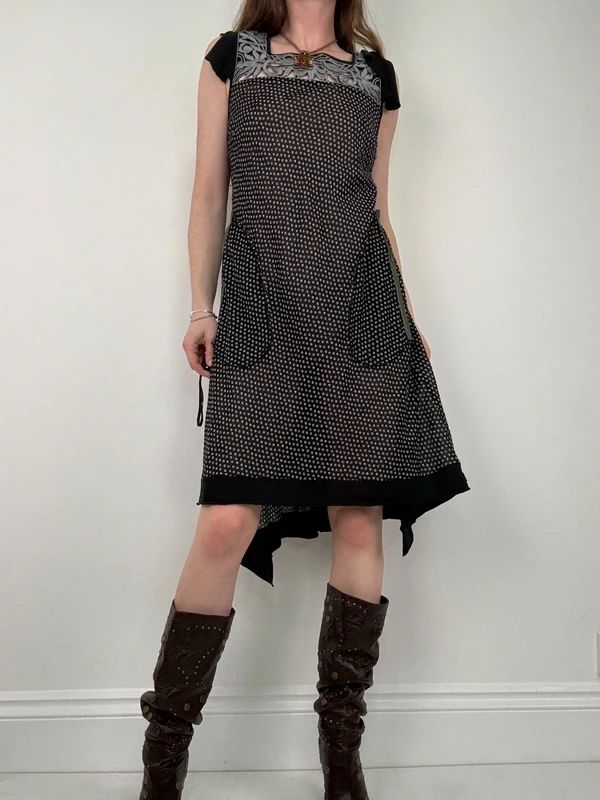 black polkadot Cop Copine midi dress