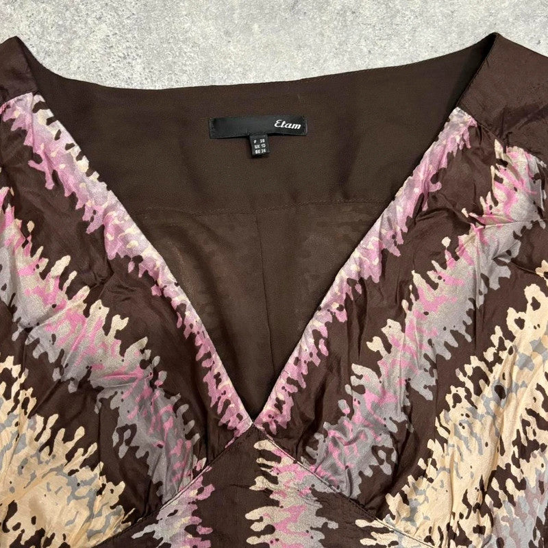 silk patterned floaty maxi dress
