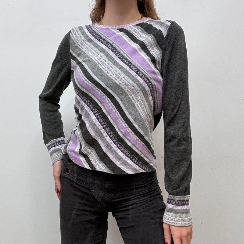 stripe wool knitted jumper