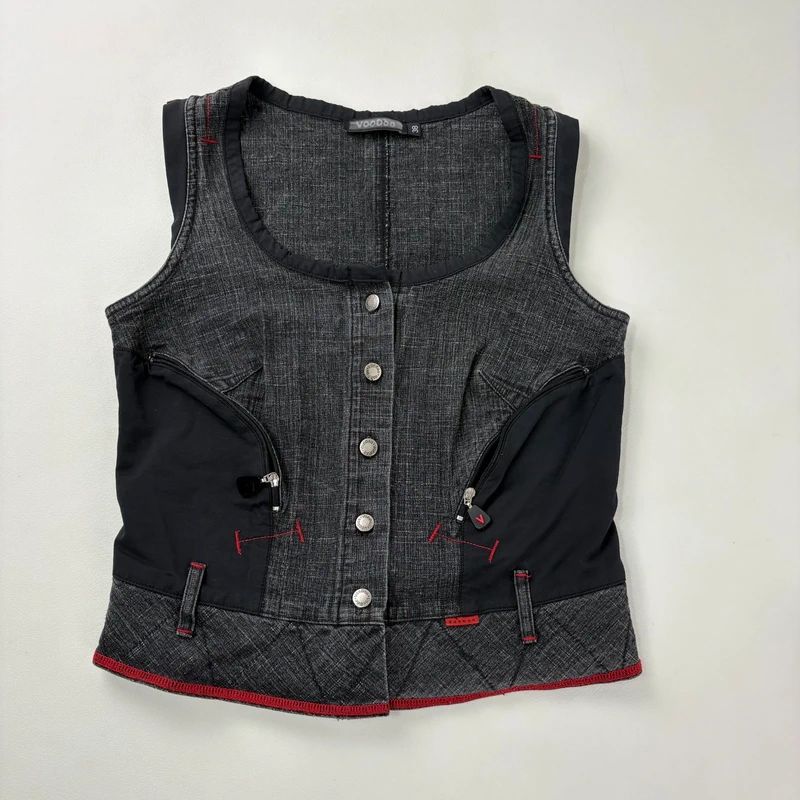distressed structured utility vest