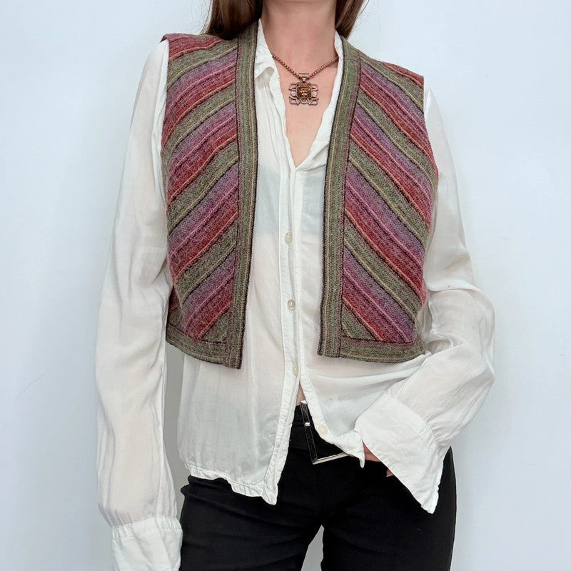 boho wool tapestry cropped waistcoat