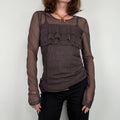 Brown Cop Copine long sleeve layered top