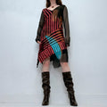 distressed asymmetric midi dress