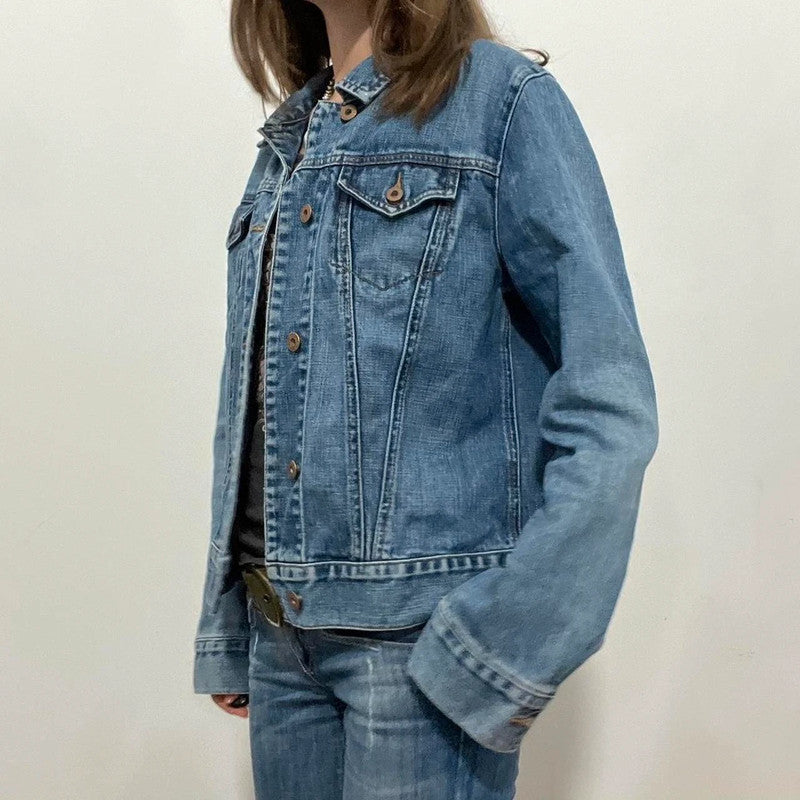 vintage distressed denim jacket