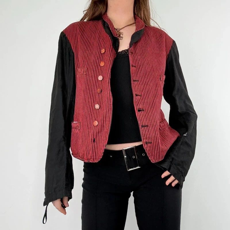 Antique French striped servant chore jacket