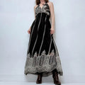 black paisley halter neck summer dress