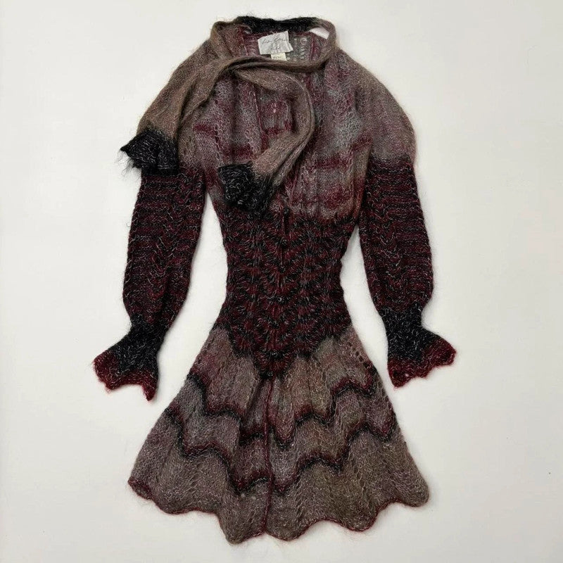 sheer mohair knit long cardigan