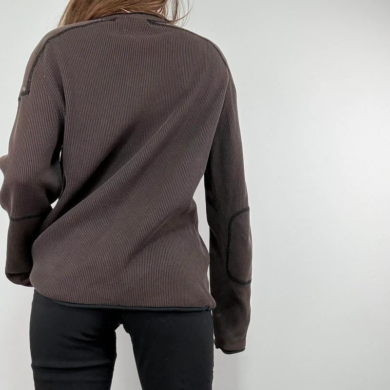 chunky knit brown ribbed jumper
