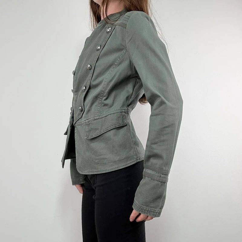 khaki military napoleonic fitted regency jacket