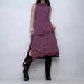 structured crinkle flared midi dress