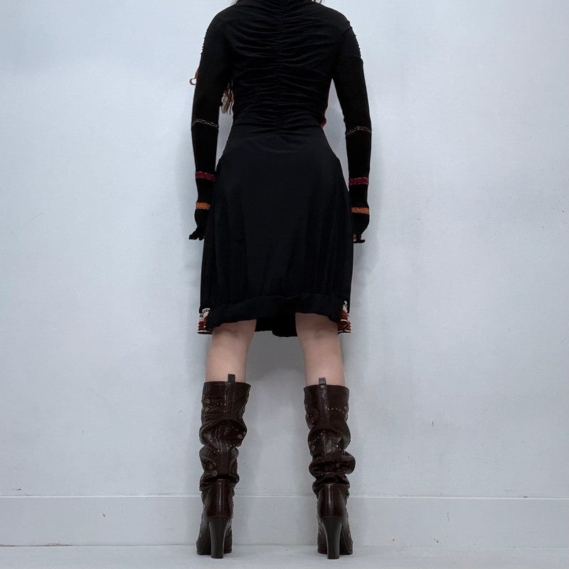 black knit grunge dress