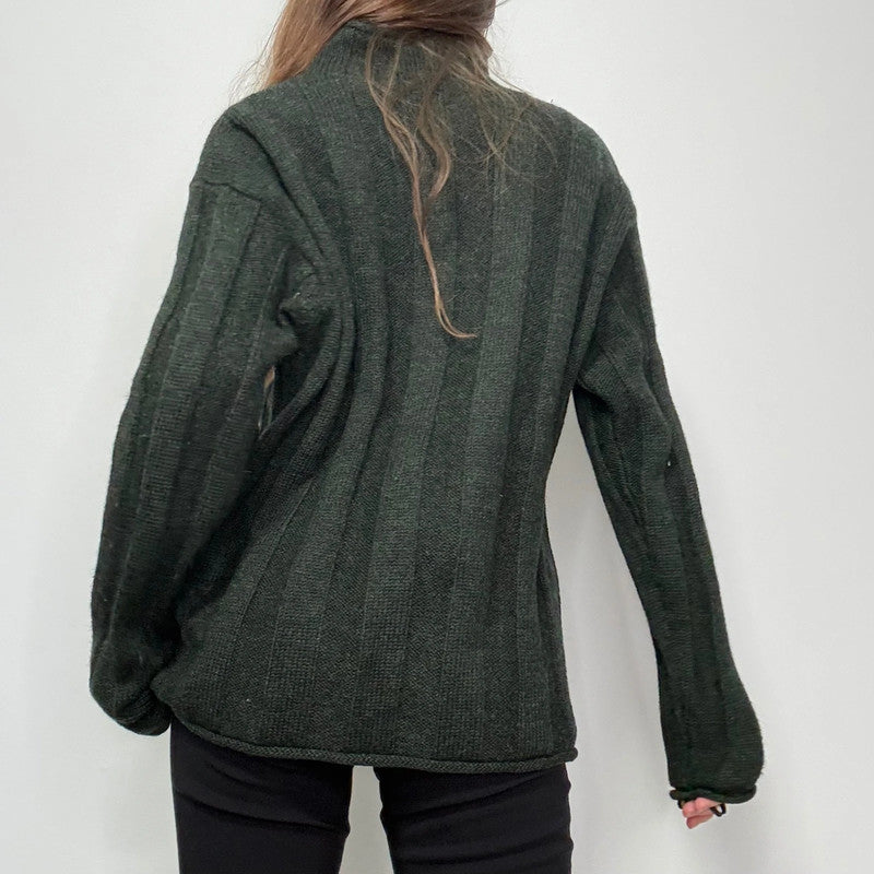 green J crew fisherman jumper