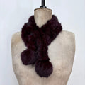 burgandy fur wrap scarf