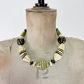 Chunky green brown bead necklace