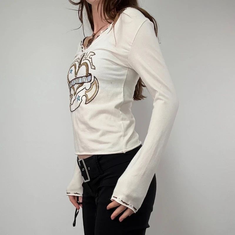 Slouchy long sleeve Graphic Baby Tee