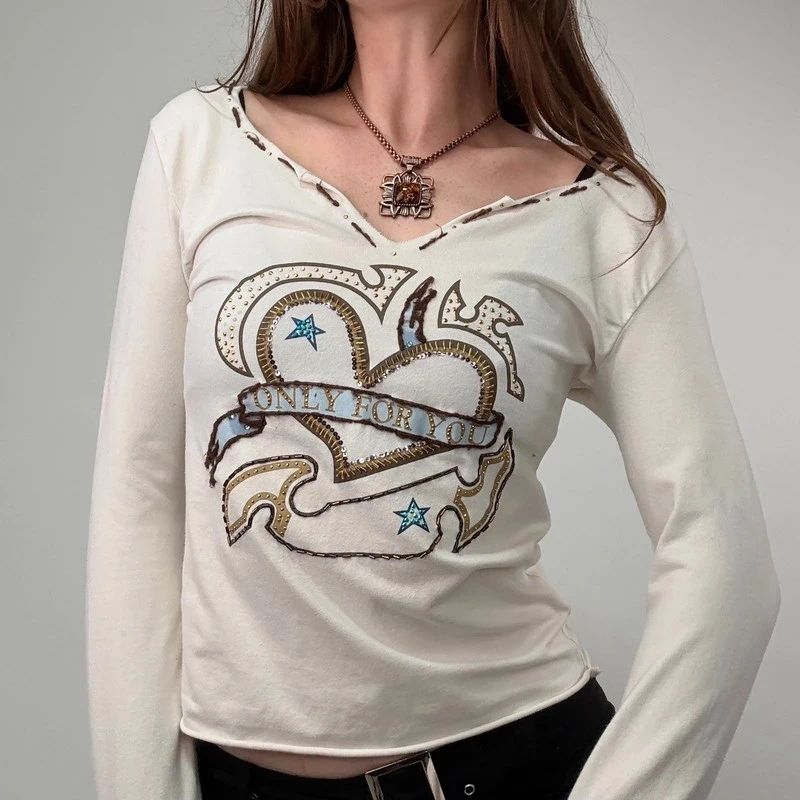 Slouchy long sleeve Graphic Baby Tee