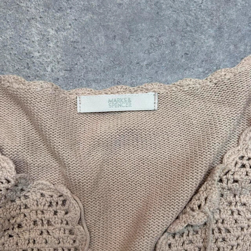 tan lace crochet flared jumper