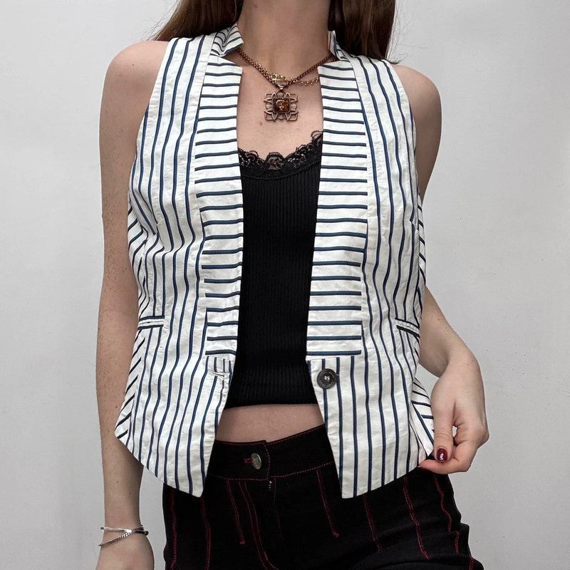 fitted pinstripe fitted waistcoat