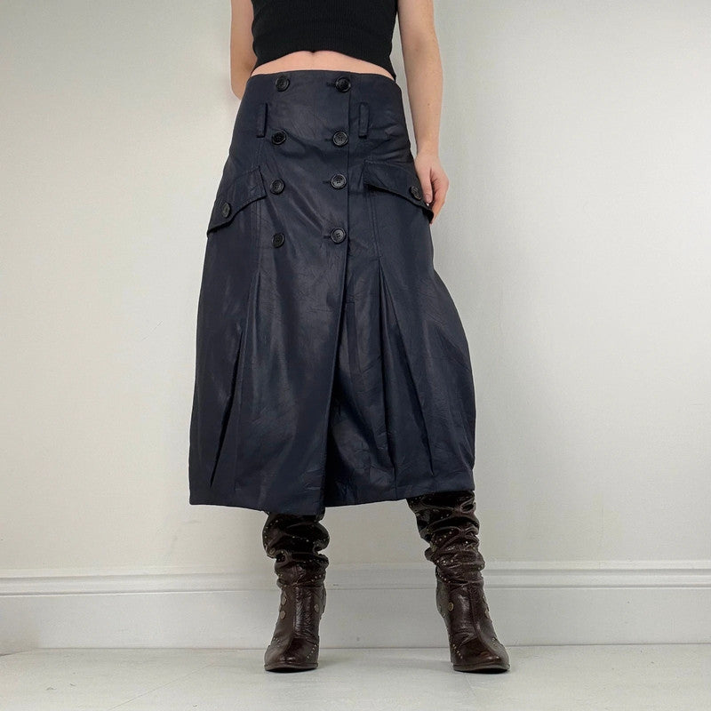Sarah Pacini navy trench pleated skirt