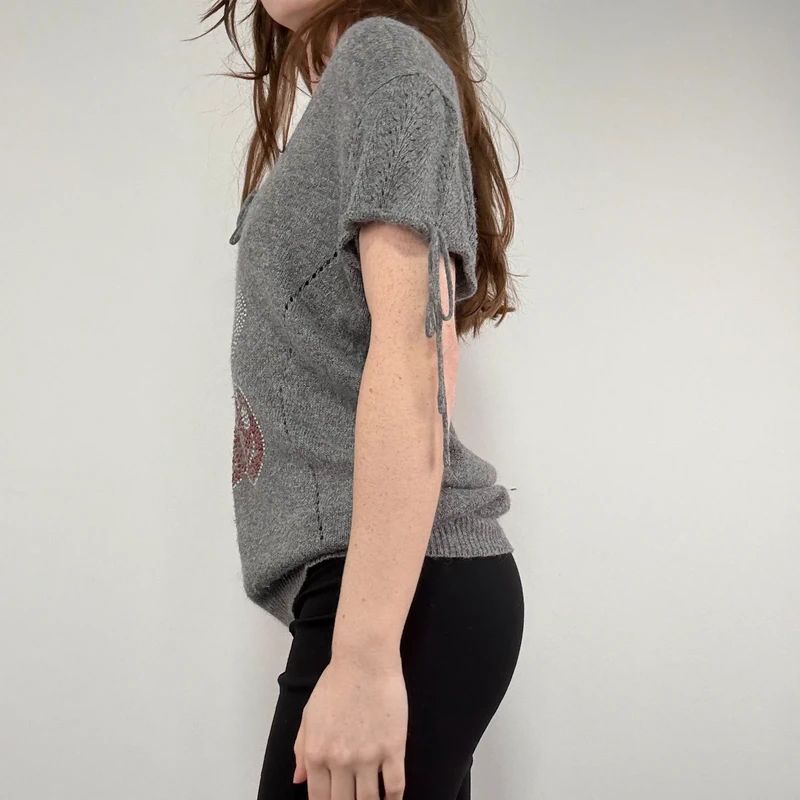 grey knitted slouchy jumper