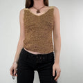 tan knitted slouchy vest top