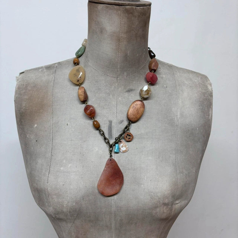 layered chain crystal necklace
