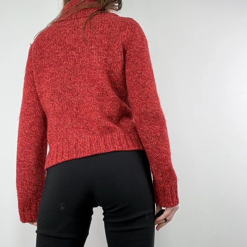 Vintage red knit massimo dutti wool roll neck sweater