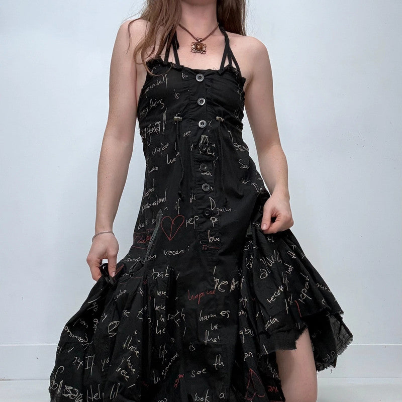 graphic printed text desigual flared dress