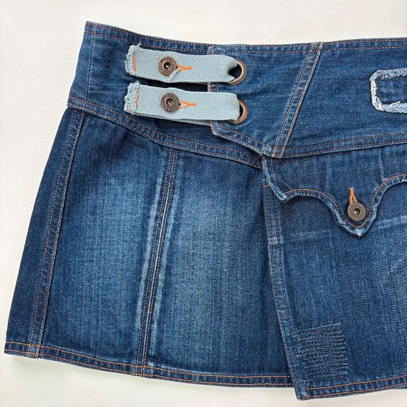 asymmetric denim Diesel mini skirt