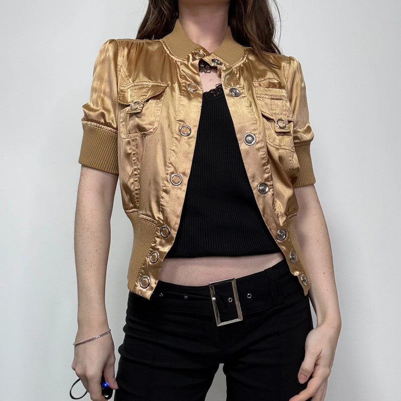 cropped fitted ribbed waistband jacket