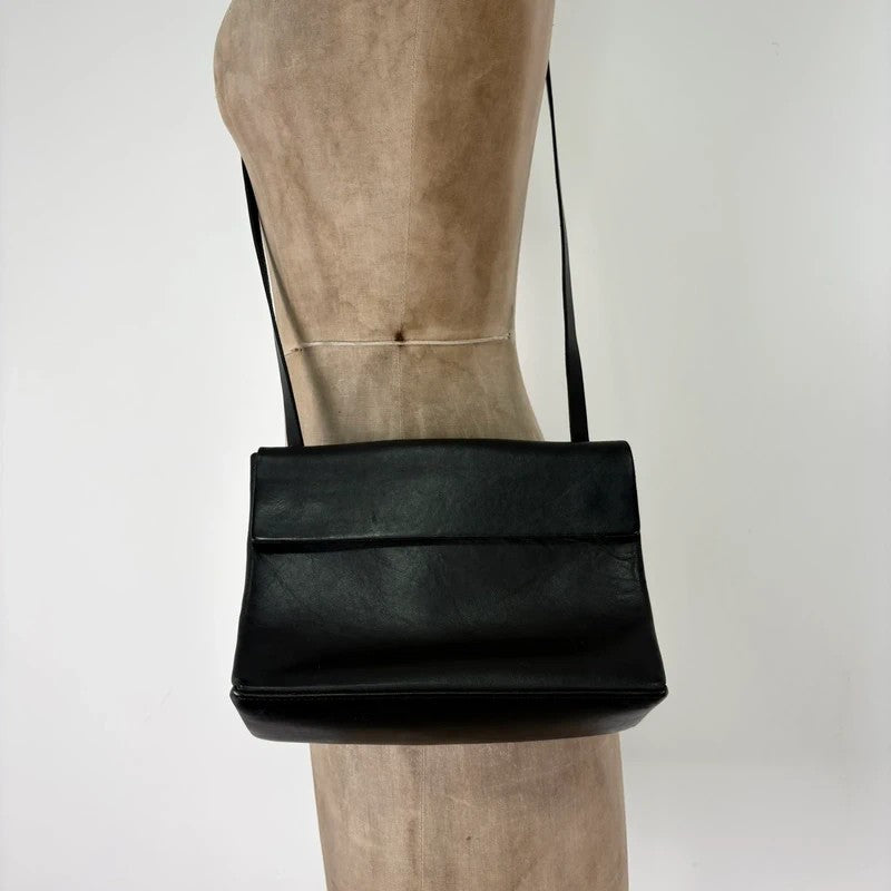 COS black leather crossbody bag