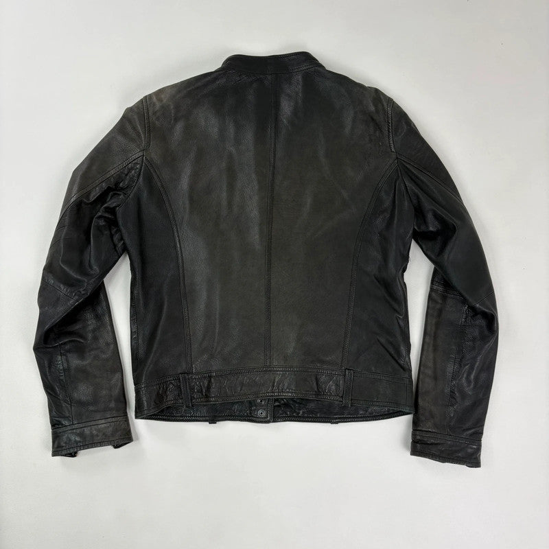 Massimo Dutti cropped distressed 100%leather