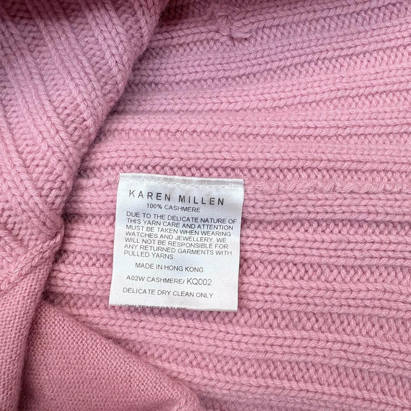 pink cashmere high neck jumper
