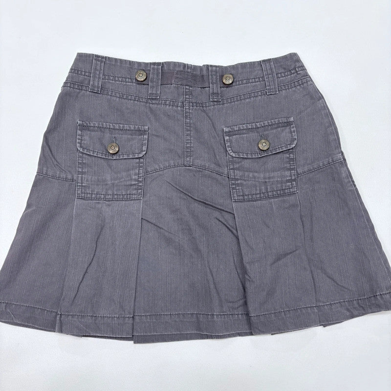 asymmetric grey distressed pleated mini skirt