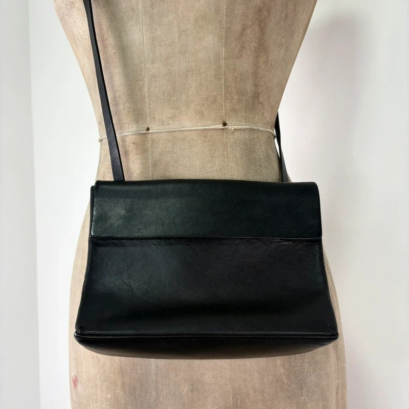 COS black leather crossbody bag